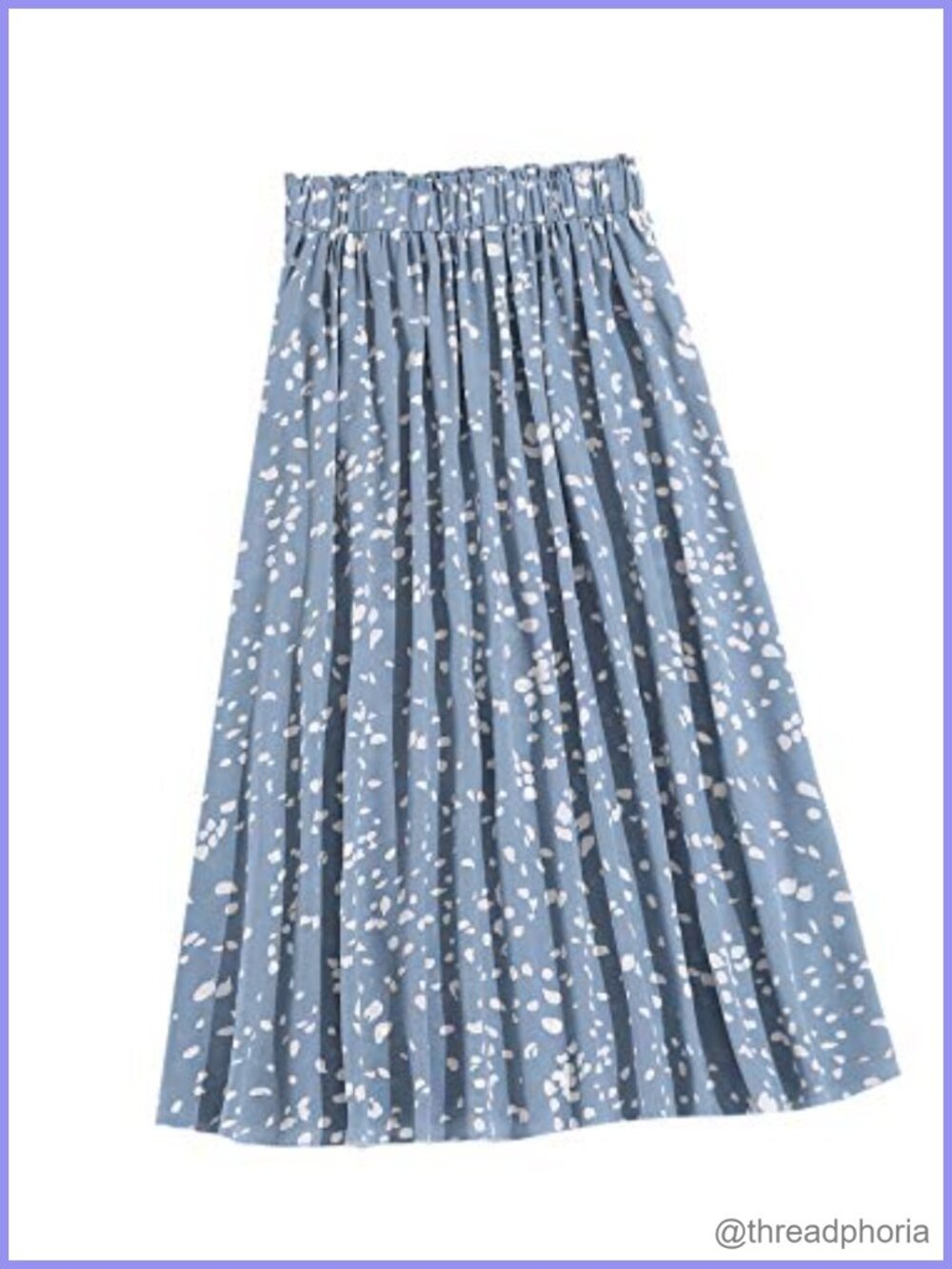 Floerns Women's Boho Floral Scarf Print Pleated Midi Skirt Elastic Waist